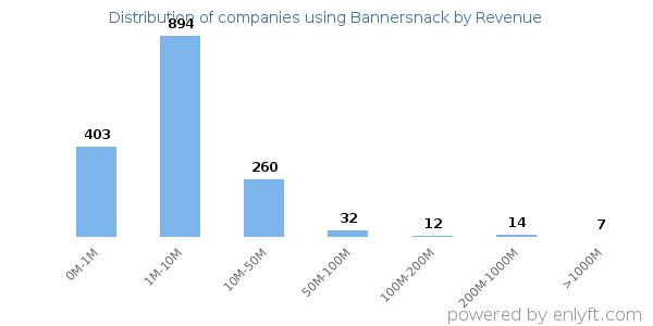 Bannersnack clients - distribution by company revenue