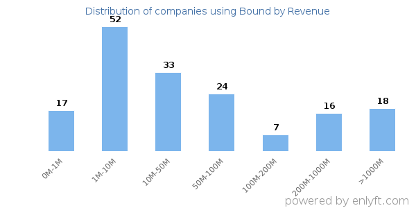 Bound clients - distribution by company revenue