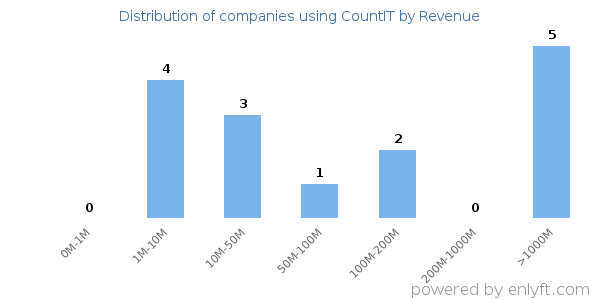 CountIT clients - distribution by company revenue