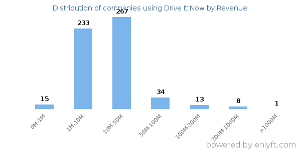 Drive It Now clients - distribution by company revenue