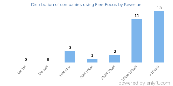 FleetFocus clients - distribution by company revenue