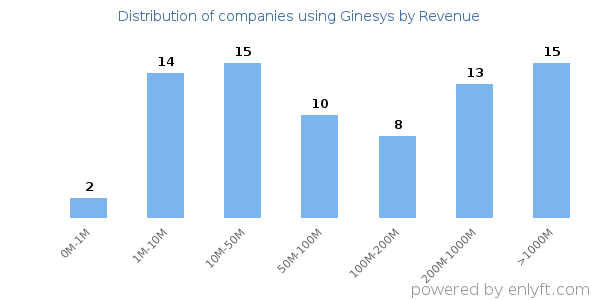 Ginesys clients - distribution by company revenue