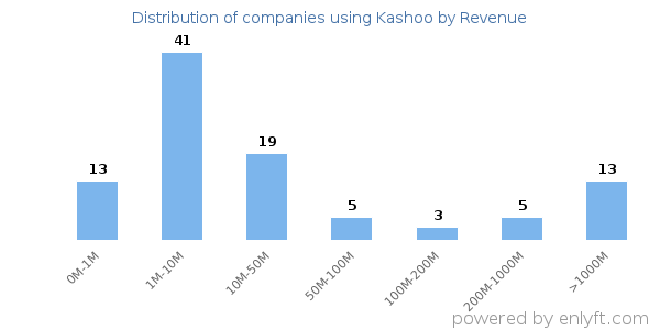 Kashoo clients - distribution by company revenue