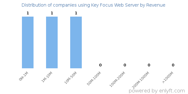 Key Focus Web Server clients - distribution by company revenue