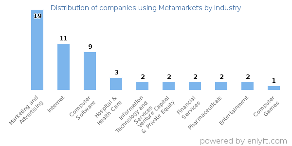 Companies using Metamarkets - Distribution by industry