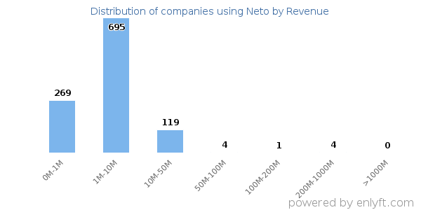 Neto clients - distribution by company revenue