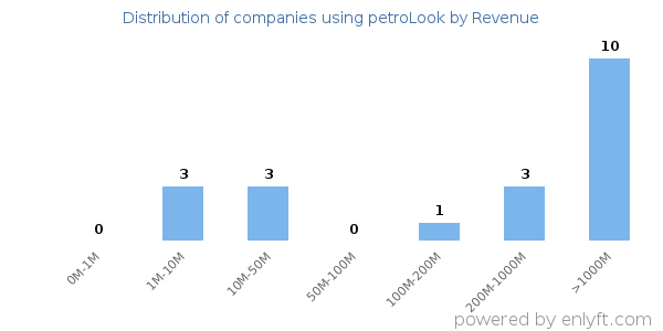 petroLook clients - distribution by company revenue