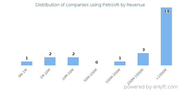 PetroVR clients - distribution by company revenue