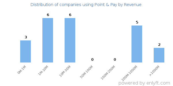 Point & Pay clients - distribution by company revenue