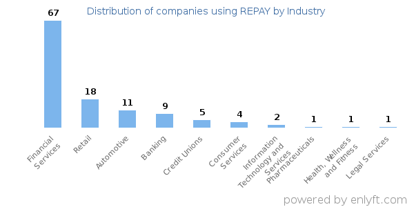 Companies using REPAY - Distribution by industry