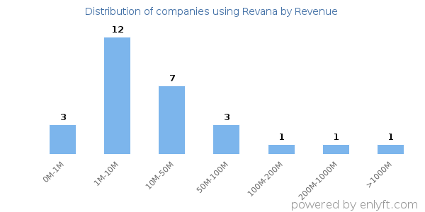 Revana clients - distribution by company revenue