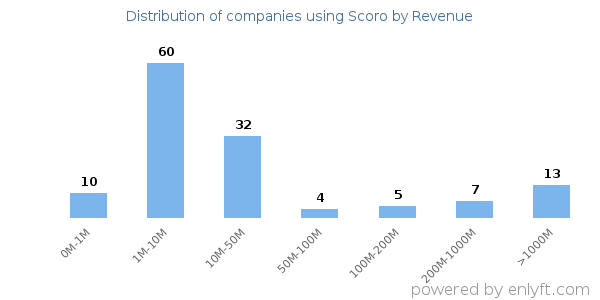 Scoro clients - distribution by company revenue