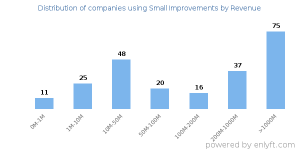Small Improvements clients - distribution by company revenue