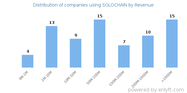 SOLOCHAIN clients - distribution by company revenue