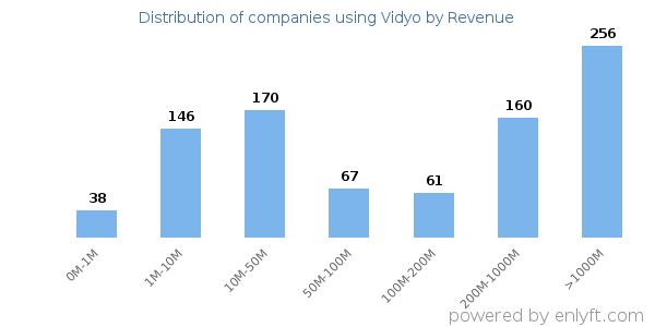 Vidyo clients - distribution by company revenue