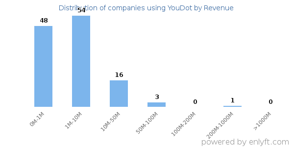 YouDot clients - distribution by company revenue